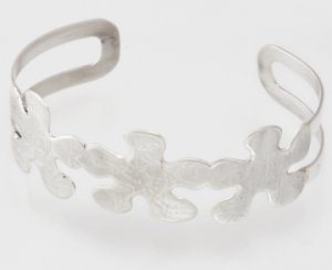 Mexican Sterling Silver 925 Silver Bracelet with puzzle like forms.