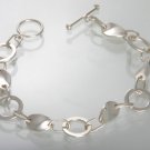 Mexican Sterling Silver 925 Silver Bracelet Circular and oval links.