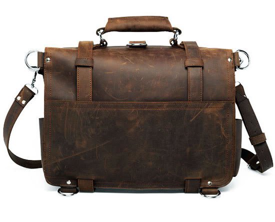 Handmade Vintage Style Leather Men's Briefcase Backpack Travel Bag Huge ...