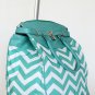 19"Computer/Laptop Bag Tote Duffel Rolling Wheel Case Purse Tablet Chevron Aqua