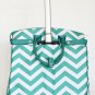 19"Computer/Laptop Bag Tote Duffel Rolling Wheel Case Purse Tablet Chevron Aqua
