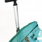 19"Computer/Laptop Bag Tote Duffel Rolling Wheel Case Purse Tablet Chevron Aqua