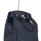 19" Computer/Laptop Bag Tote Duffel Rolling Wheel Case Purse Tablet Dots White
