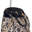 19" Computer/Laptop Bag Tote Duffel Rolling Wheel Case Purse Tablet Flower Cream