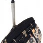 19" Computer/Laptop Bag Tote Duffel Rolling Wheel Case Purse Tablet Flower Cream