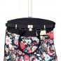 19" Computer/Laptop Bag Tote Duffel Rolling Wheel Case Purse Tablet Flower Black