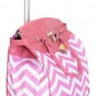 19" Computer/Laptop Bag Tote Duffel Rolling Wheel Case Purse Tablet Chevron Pink