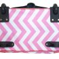 19" Computer/Laptop Bag Tote Duffel Rolling Wheel Case Purse Tablet Chevron Pink