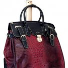 21"Computer/Laptop Bag Tote Duffel Carry Rolling 4Wheel Spinner Luggage Croc Red