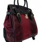 21"Computer/Laptop Bag Tote Duffel Carry Rolling 4Wheel Spinner Luggage Croc Red