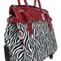 21" Computer/Laptop Bag Tote Duffel Carry Rolling 4 Wheel Spinner Luggage Zebra