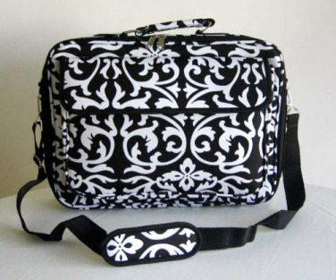 17" Computer/Laptop Briefcase Bag Padded Travel Luggage Case Damask/Floral White