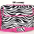 17" Computer/Laptop Ipad Briefcase Bag Padded Travel Office CarryOn Zebra Pink