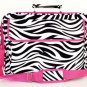 17" Computer/Laptop Ipad Briefcase Bag Padded Travel Office CarryOn Zebra Pink