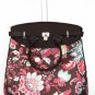 19" Computer/Laptop Bag Tote Duffel Rolling Wheel Case Purse Tablet Flower Pink