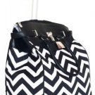19" Computer/Laptop Bag Tote Duffel Rolling Wheel Case Purse Tablet Chevron Blk