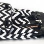 19" Computer/Laptop Bag Tote Duffel Rolling Wheel Case Purse Tablet Chevron Blk