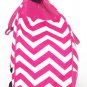19" Computer/Laptop Bag Tote Duffel Rolling Wheel Case Purse Tablet Chevron Pink