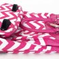 19" Computer/Laptop Bag Tote Duffel Rolling Wheel Case Purse Tablet Chevron Pink