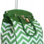 19"Computer/Laptop Bag Tote Duffel Rolling Wheel Case Purse Tablet Chevron Green