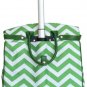 19"Computer/Laptop Bag Tote Duffel Rolling Wheel Case Purse Tablet Chevron Green