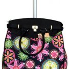 19" Computer/Laptop Bag Tote Duffel Rolling Wheel Case Purse Tablet Flower Pink