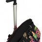 19" Computer/Laptop Bag Tote Duffel Rolling Wheel Case Purse Tablet Flower Pink