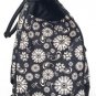 19" Computer/Laptop Bag Tote Duffel Rolling Wheel Case Purse Tablet Flower Black