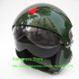 TK Chinese Military Air Force Jet Pilot Open Face Motorcycle Green Helmet & Visor Free