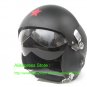 TK Chinese Military Air Force Jet Pilot Open Face Motorcycle Matt Black Helmet & Visor Free