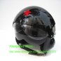 TK Chinese Military Air Force Jet Pilot Open Face Motorcycle Black Helmet & Visor Free