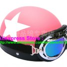 P.07 ABS Half Bol Cycling Open Face Motorcycle Matt Pink # White Star Helmet Casco Casque & Goggles