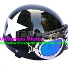 P.14 ABS Half Bol Cycling Open Face Motorcycle Black # White Star Helmet Casco Casque & Goggles