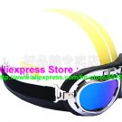 P.27 ABS Half Bol Cycling Open Face Motorcycle White # Yellow Helmet Casco Casque & Goggles