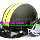 P.30 ABS Half Bol Cycling Open Face Motorcycle Matt Black # Yellow Helmet Casco Casque & Goggles