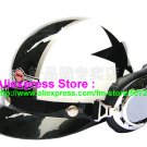 P.39 ABS Half Bol Cycling Open Face Motorcycle White # Black Star Helmet Casco Casque & Goggles