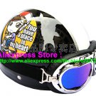 P.44 ABS Half Bol Cycling Open Face Motorcycle Black # Motor Girl Helmet Casco Casque & Goggles