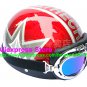 P.48 ABS Half Bol Cycling Open Face Motorcycle Red # character Helmet Casco Casque & Goggles