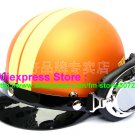 P.55 ABS Half Bol Cycling Open Face Motorcycle Matt Orange # Yellow Helmet Casco Casque & Goggles