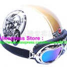 P.75 ABS Half Bol Cycling Open Face Motorcycle White # Motor pattern Helmet Casco Casque & Goggles