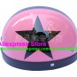 P.56 ABS Half Bol Cycling Open Face Motorcycle Pink # Black Star Helmet Casco Casque & Goggles