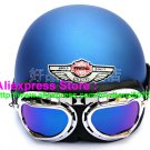P.79 ABS Half Bol Cycling Open Face Motorcycle Matt Blue Helmet Casco Casque & Goggles
