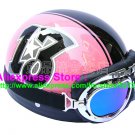 P.89 ABS Half Bol Cycling Open Face Motorcycle Pink # Black 13 Helmet Casco Casque & Goggles
