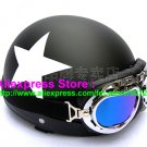 P.95 ABS Half Bol Cycling Open Face Motorcycle Matt Black # White Star Helmet Casco Casque & Goggles
