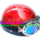 P.100 ABS Half Bol Cycling Open Face Motorcycle Full Red Helmet Casco Casque & Goggles