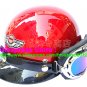 P.100 ABS Half Bol Cycling Open Face Motorcycle Full Red Helmet Casco Casque & Goggles