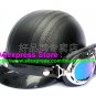 P.103 Leather Half Bol Cycling Open Face Motorcycle Full Black Helmet Casco Casque & Goggles Free