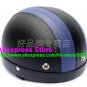 P.104 Leather Half Bol Cycling Open Face Motorcycle Black # Blue Helmet Casco Casque & Goggles Free