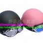 A.02- 2 Unit ABS Half Bol Vespa Cycling Open Face Motorcycle Matt Black + Pink Helmets & Goggles