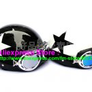 A.05- 2 Unit ABS Half Bol Vespa Cycling Open Face Motorcycle Black + White Helmets & Goggles